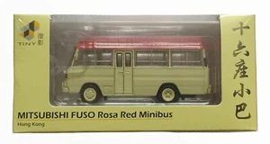 Pequeño minibús rojo rosa fundido a presión de la ciudad de Hong Kong - Imagen 1 de 2