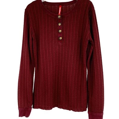 Top térmico Henley manga larga dobladillo crudo 1981 talla pequeña Unionbay para mujer Foto 1 de 4