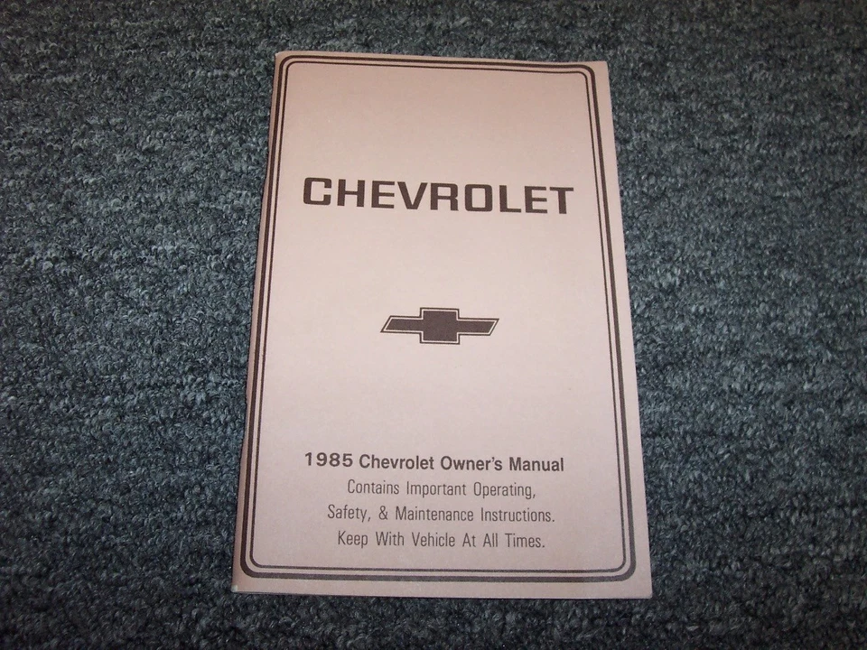 Chevy Caprice 1985 sedán manual del propietario 4,3 L 5,0 L 5,7 L V6 V8 Foto 1 de 1