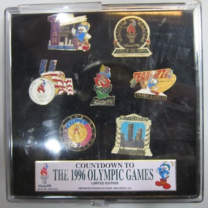 Countdown to 1996 Olympics Commemorative Pins Limited Edition in Original Case - Picture 1 of 2