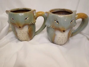 Set of 2! Pier 1 Imports GRAY FOX Mug Reactive Stoneware 20 oz Coffee Tea - Picture 1 of 6