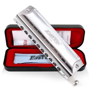 Chromatic Harmonica Key of C10 Holes 40 Tones Professional Mouth Organ with S... - Picture 1 of 7