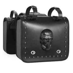 Motorcycle 20L Saddle Bag Tool Side Bag Black Pouch Fit For Indian Chief Vintage - Picture 1 of 24