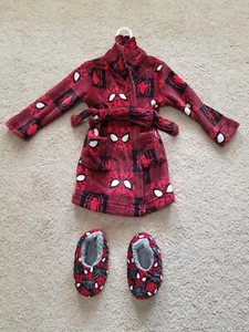 Marvel Spiderman  Boys 3T Bath Robe and Slippers - Picture 1 of 4