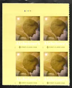 ALZHEIMER'S MORBE AWARENESS US B6 BENEFICI RICERCA FRANCOBOLLO SEMI-POSTALE BLOCCO P# - Foto 1 di 6