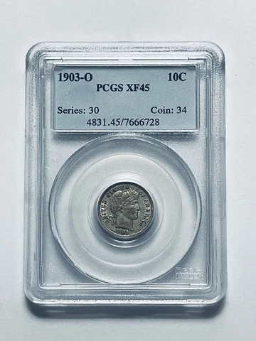 1903-O Barber Dime PCGS XF45 Cover