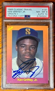 Autografiado 1989 clásico actualización de viaje I Ken Griffey Jr. RC #131 PSA 8 W 10 AUTOMÁTICO - Imagen 1 de 1