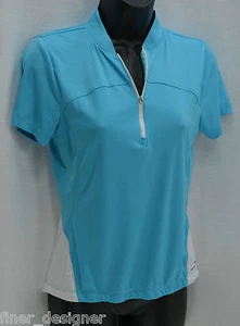 NEW NISHIKI CYCLING JERSEY 1/2 ZIP CYCLING TOP Womens Aqua BLUE Jersey knit top - Picture 1 of 5