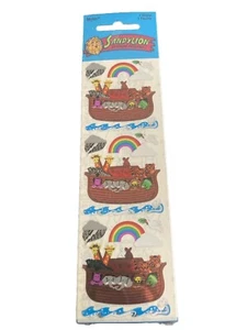 Adesivi vintage Sandylion Mylar Arca di Noè barca adesivi riflettenti anni 90 animali pioggia - Foto 1 di 6