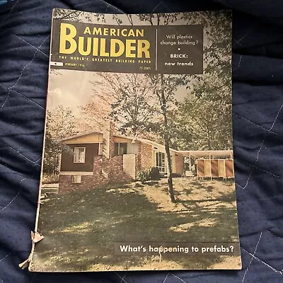 American Builder Magazine February 1956 Complete With Blueprints - Image 1 of 4