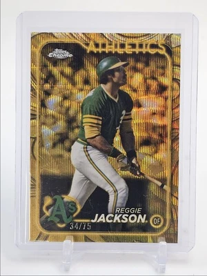 REGGIE JACKSON 2024 TOPPS CHROME GILDED GOLD WAVE ATHLETICS /75 Q5332 - Image 1 of 2