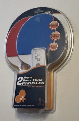 NUEVO~Paquete de 2 Palas de Ping Pong Nintendo Wii Control Remoto Deportes Resort Tenis de Mesa  Foto 1 de 2