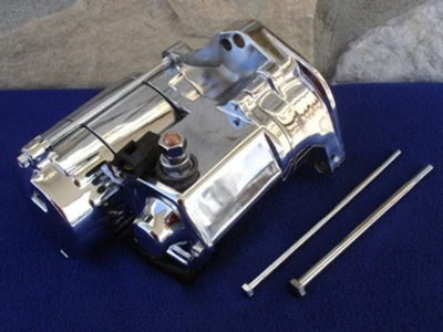 CHROME 1.4KW TOP POST STARTER FOR HARLEY 1989-2006 BIG TWIN EVO - Image 1 of 4