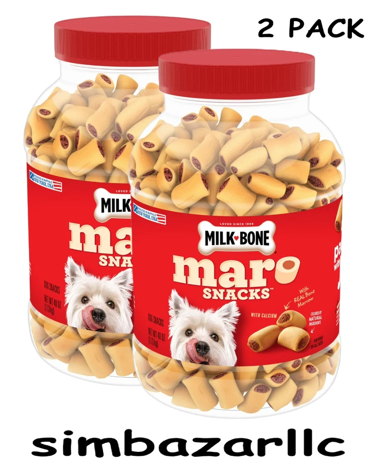 Лакомства для маленьких собак с костным мозгом Milk-Bone MaroSnacks упаковка 2 шт., 40 унций - Изображение 1 из 1