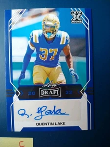 2022 Leaf Draft Blue Quentin Lake #BA-QL1 AUTO Rookie RC - Picture 1 of 2