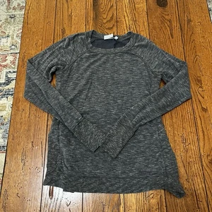 Athleta Grey XS Split Hem Thumbholes Running Yoga Activewear - Picture 1 of 8