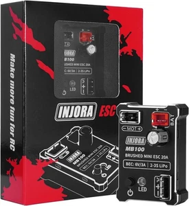 INJORA MB100-R80 20A Brushed Mini ESC for 1/24 1/18 RC Crawler Upgrade V2  - Picture 1 of 9
