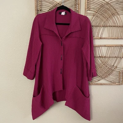 Top túnica Moonlight Y & S diseños de moda artístico arrugado bolsillos elásticos M B11 Foto 1 de 4