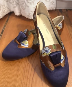 Zapatos de Vestir Planos Sarah Flint Bordados Pensamiento 37 1/2 7.5 Diseñador Damas Usados en Excelente Condición - Imagen 1 de 17