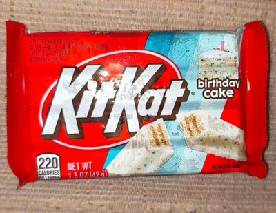 KITKAT ~ KIT KAT BIRTHDAY CAKE WHITE CREME 1.5 OZ X 8 CANDY BARS BB 01/2026 - Image 1 of 3