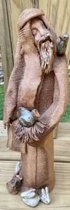 Große 14,25" Terrakotta Statue des Heiligen Franziskus mit Hasen, Vögeln & Fuchs signiert - Bild 1 von 12