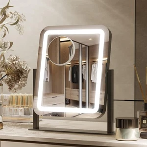 Vanity Mirror with Lights, 16"x14" Large LED Lighted Makeup Mirror, Hollywood... - Picture 1 of 9