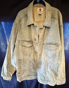 Oversized 90s Pepsi Cola Logo PROMO Jean Jacket Retro Rare “Nothing Else Is A…” - Picture 1 of 14