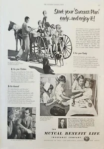 El seguro de vida de beneficio mutuo 1951 anuncio de colección Comience su plan de éxito temprano - Imagen 1 de 1