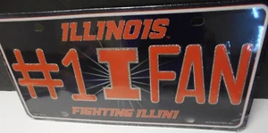 Illinois Fighting Illini #1 Fan Metal License Plate.    #K10-1/488/85 - Picture 1 of 1