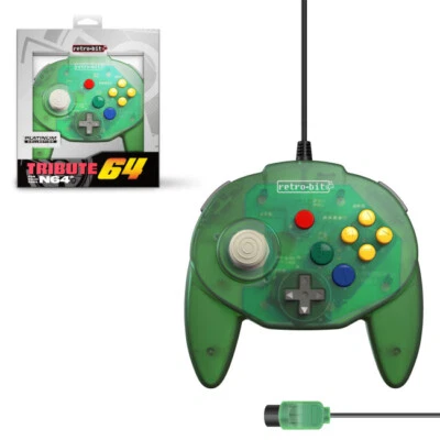 Retro-Bit N64 Tribute 64 Wired Controller FOREST GREEN MODEL: RB-N64-0765- [F35] - Image 1 of 2