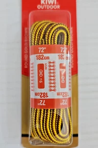 KIWI Outdoor Shoe Laces Round Gold Brown 72" for 9+ Eyelets TWO PAIR #4606 - Picture 1 of 5