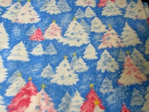 Baumwolle Flanell Nähen Stoff Winter Pastell Weihnachtsbäume Basteln 2 Yard x 44" - Bild 1 von 5