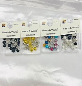 U-shaped Brooch Pins Hijab Scarf Pearl Safety Pin Gift Sweater Shawl Clips 12PCS - Picture 1 of 28