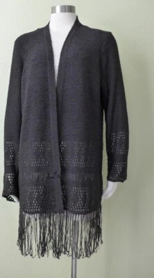 Cárdigan negro con flecos de ganchillo negro talla XS/M/L/XL nuevo con etiquetas Michael Kors Foto 1 de 4