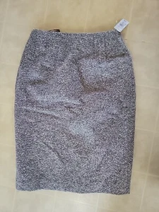 Talbots Womens Wool Nylon Silk Blend Tweed Pencil Skirt 2P Ivory Brown NEW - Picture 1 of 3