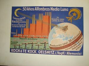  1880-1930 50 years of Koch & Te Kock Half Moon carpet factory catalogue Germany