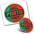 Mausmatte & Untersetzer Set - Porto Portugal portugiesische Flagge Reise #6112