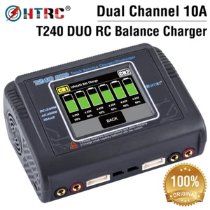 Scarica caricabatterie bilanciamento HTRC doppio canale 10 A RC per LiPo LiHV LiFe Lilon NiCd - Foto 1 di 21