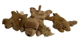 Vintage TY Beanie Baby RARE Cocker Spaniel Mum SPUNKY & 2 Babies 97 RETIRED - Picture 1 of 5