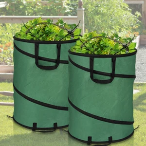 Gartensack 170L Pop Up für Laub mit 3 Griffe Grün Tragbar Gartenabfallsack - Bild 1 von 14