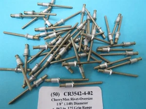 CR3242-4-02 CherryMax 100° Flush Oversize Aircraft Rivets .063 to .125 Grip (50) - Picture 1 of 2