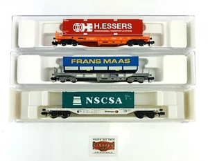 PN76 - FLEISCHMANN N 8255/845360/845363 - LOTE 3 VAGONES CON CONTENEDORES - Imagen 1 de 2
