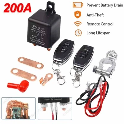 Dual Wireless Car Remote Battery Disconnect Relay Kill Master Cut-off Switch 12V Foto 1 de 4