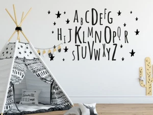 Wandtattoo Alphabet Kinderzimmer Buchstaben Geschenke zur Einschulung Wanddeko - Bild 1 von 40
