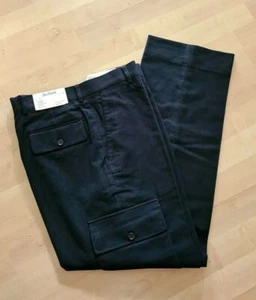PAUL FREDRICK Mens Cargo Pants Size 32R Navy 100% Cotton Casual Pants 32x32 NWT - Picture 1 of 10