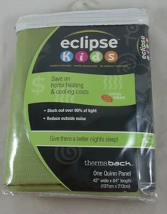 Eclipse Kids Quinn Green Microfiber Thermaback 1 Curtain Panel 42x84 Black-out - Picture 1 of 4