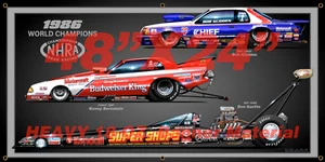 NHRA 1986 Championship Shop Banner 48"X24" 18oz w grommets (043) - Picture 1 of 3