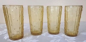 Gelbgold 4 Stück Vintage Anchor Hocking Gold Tahiti Bambus 16oz Tumbler Gläser - Bild 1 von 4