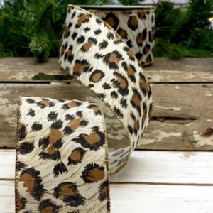 Animal Print Ribbon Designer Ribbon 2 1/2" x 10 yards Wreaths Bows Crafts - Picture 1 of 1