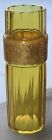 Johann Oertel c 1920s Art Deco amber glass vase oroplastics gold frieze Bohemia